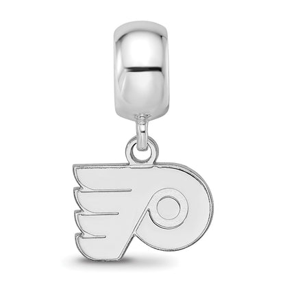 Sterling Silver Rhod-Pltd Nhl Logoart Philadelphia Flyers Dangle Bead