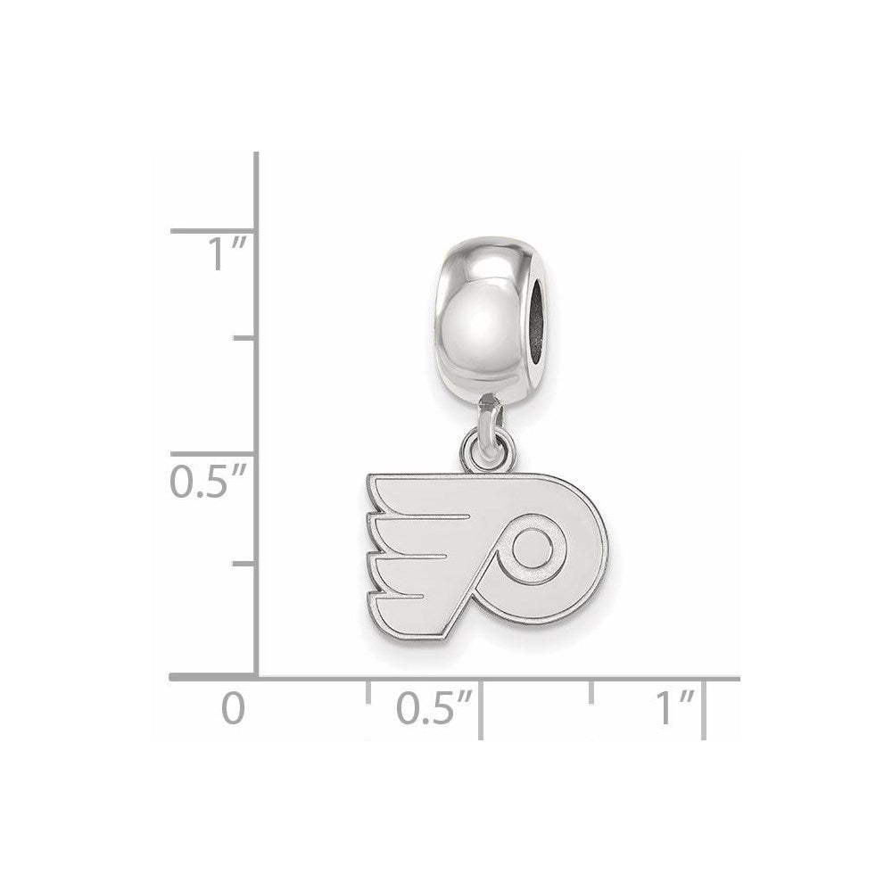 Sterling Silver Rhod-Pltd Nhl Logoart Philadelphia Flyers Dangle Bead