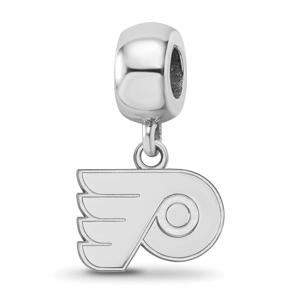 Sterling Silver Rhod-Pltd Nhl Logoart Philadelphia Flyers Dangle Bead