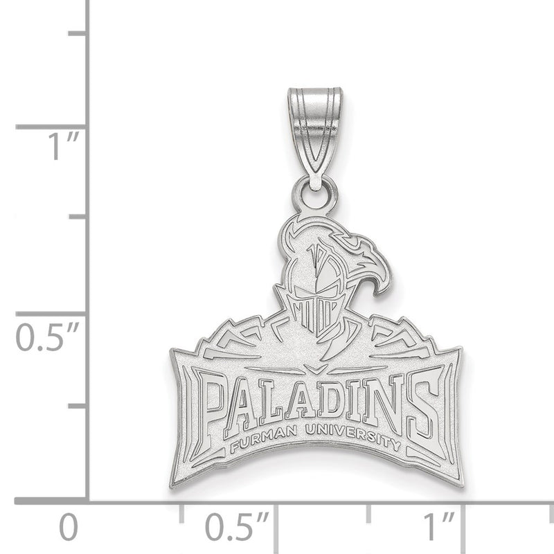 10K White Gold Logoart Furman University Paladins Large Pendant
