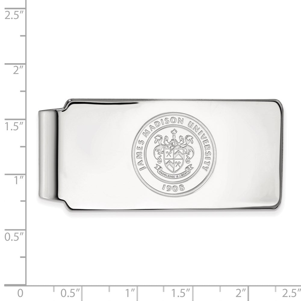 Sterling Silver Rhod-Pltd Logoart James Madison Univ. Crest Money Clip