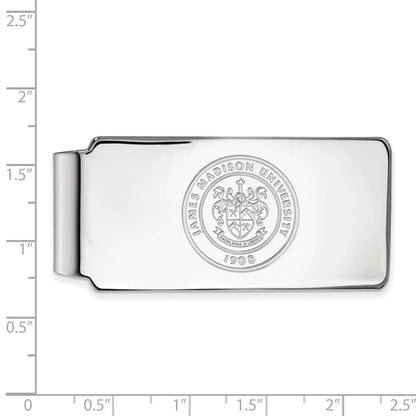 Sterling Silver Rhod-Pltd Logoart James Madison Univ. Crest Money Clip