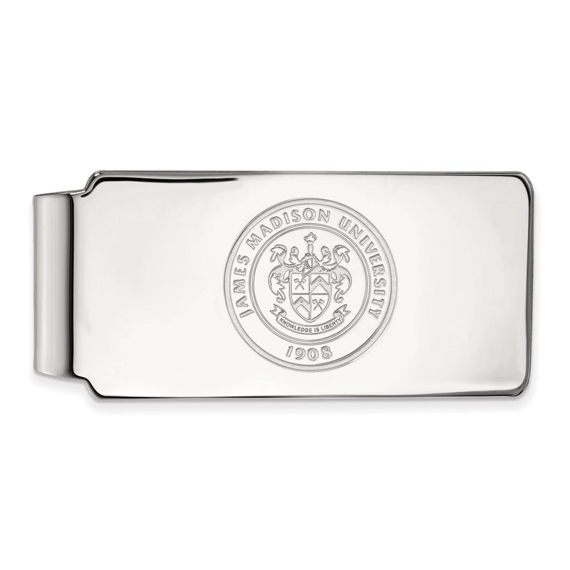 Sterling Silver Rhod-Pltd Logoart James Madison Univ. Crest Money Clip