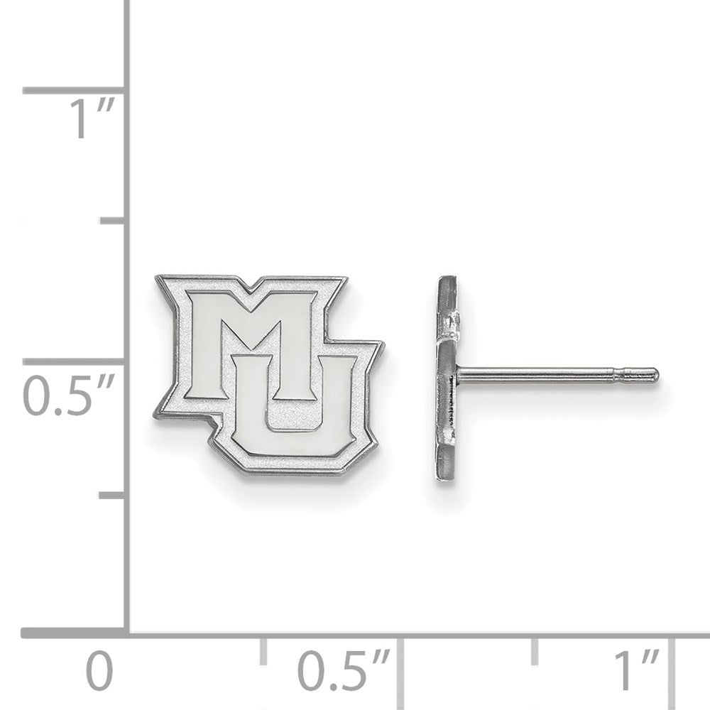 10K White Gold Logoart Marquette University M U Extra Small Post Earrings