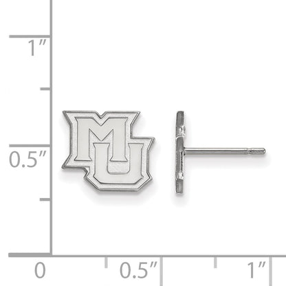 10K White Gold Logoart Marquette University M U Extra Small Post Earrings