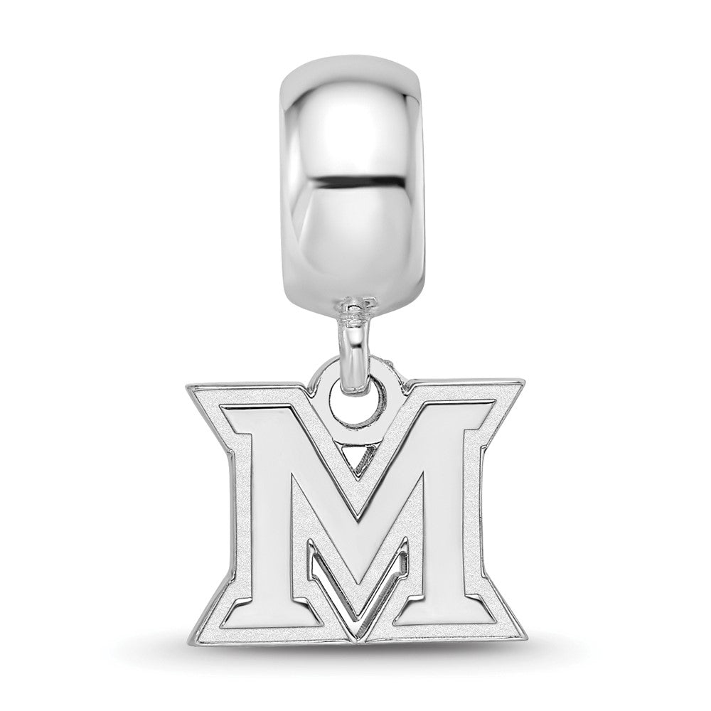 Sterling Silver Rhod-Pltd Logoart Miami University Xs Dangle Bead