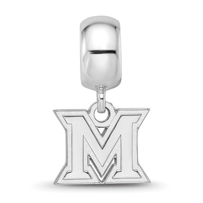 Sterling Silver Rhod-Pltd Logoart Miami University Xs Dangle Bead