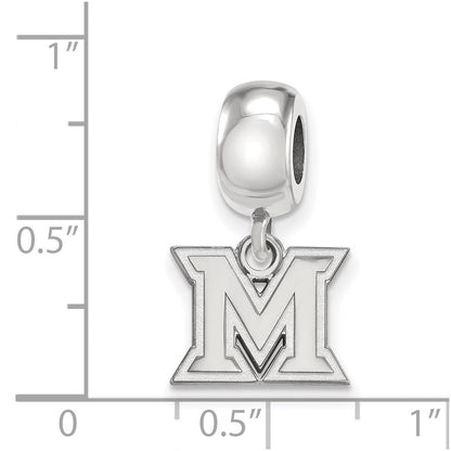 Sterling Silver Rhod-Pltd Logoart Miami University Xs Dangle Bead