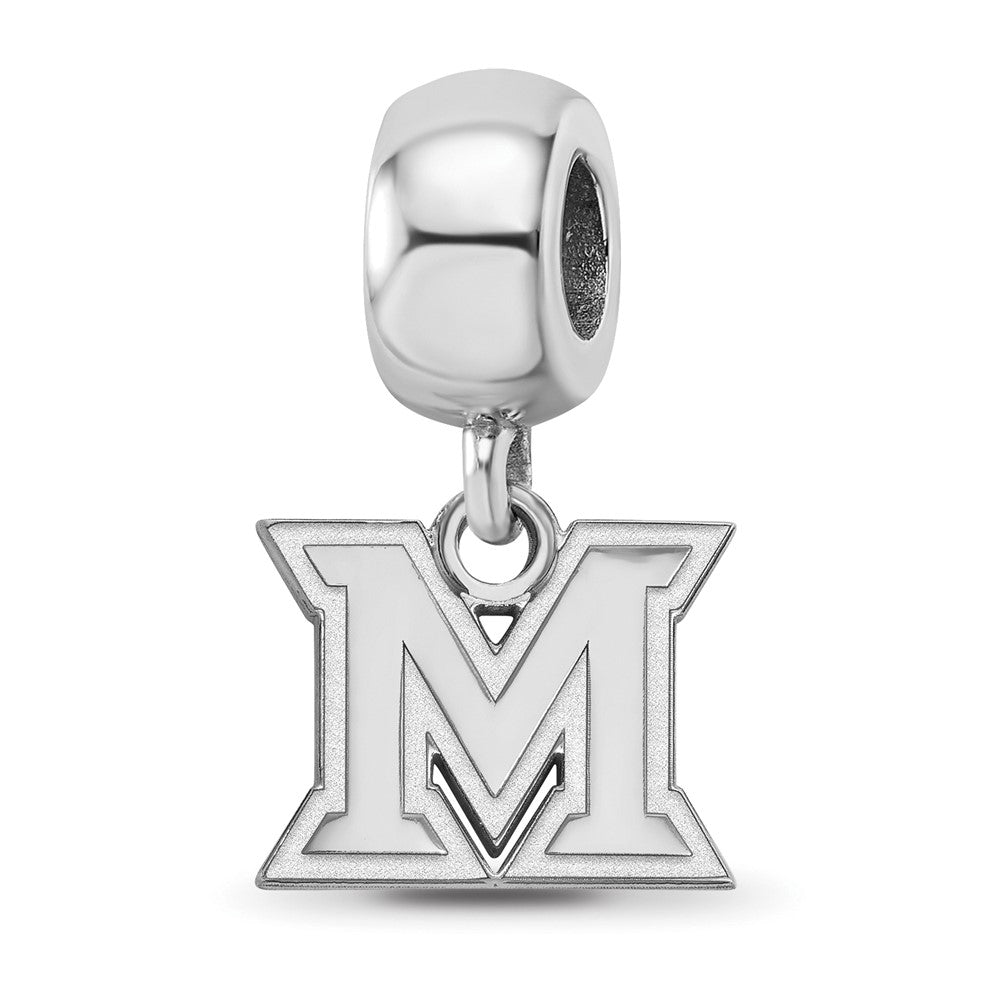 Sterling Silver Rhod-Pltd Logoart Miami University Xs Dangle Bead