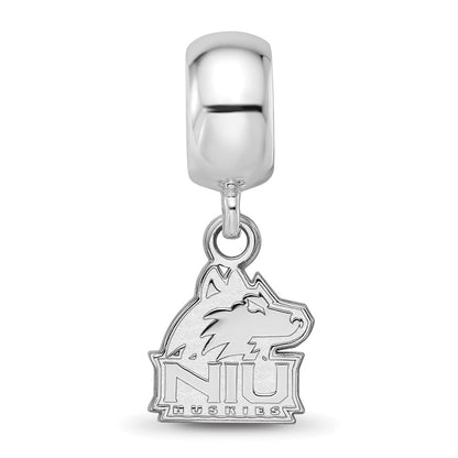 Sterling Silver Rhod-Pltd Logoart Northern Illinois Univ. Dangle Bead