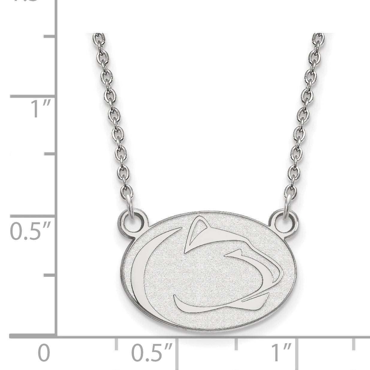 10K White Gold Logoart Penn State University Lion Small Pendant 18 Inch Necklace