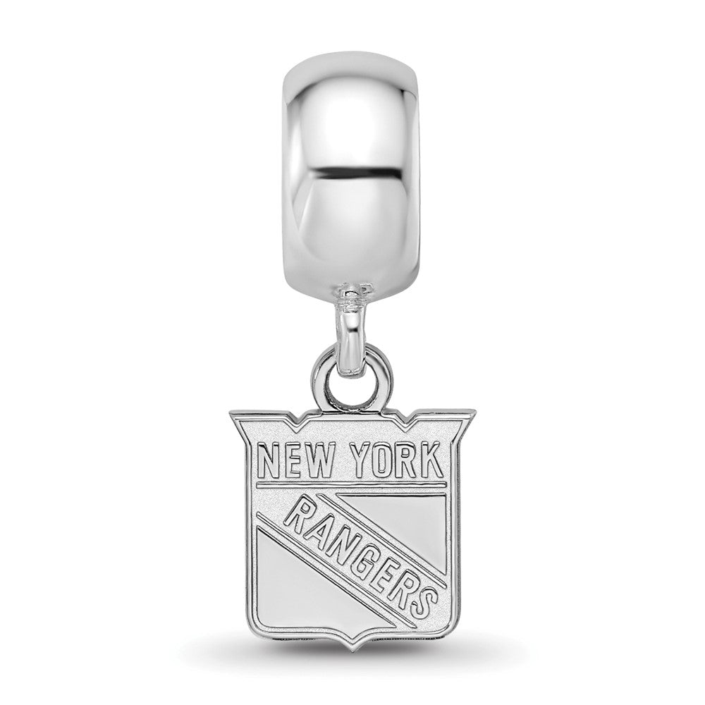 Sterling Silver Rhod-Pltd Nhl Logoart New York Rangers Xs Dangle Bead