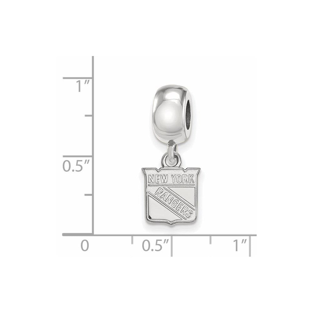 Sterling Silver Rhod-Pltd Nhl Logoart New York Rangers Xs Dangle Bead