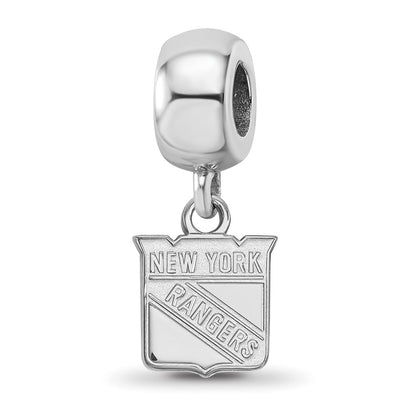 Sterling Silver Rhod-Pltd Nhl Logoart New York Rangers Xs Dangle Bead