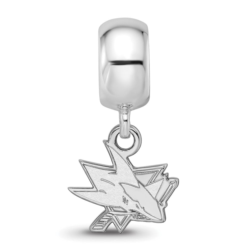 Sterling Silver Rhod-Pltd Nhl Logoart San Jose Sharks Xs Dangle Bead