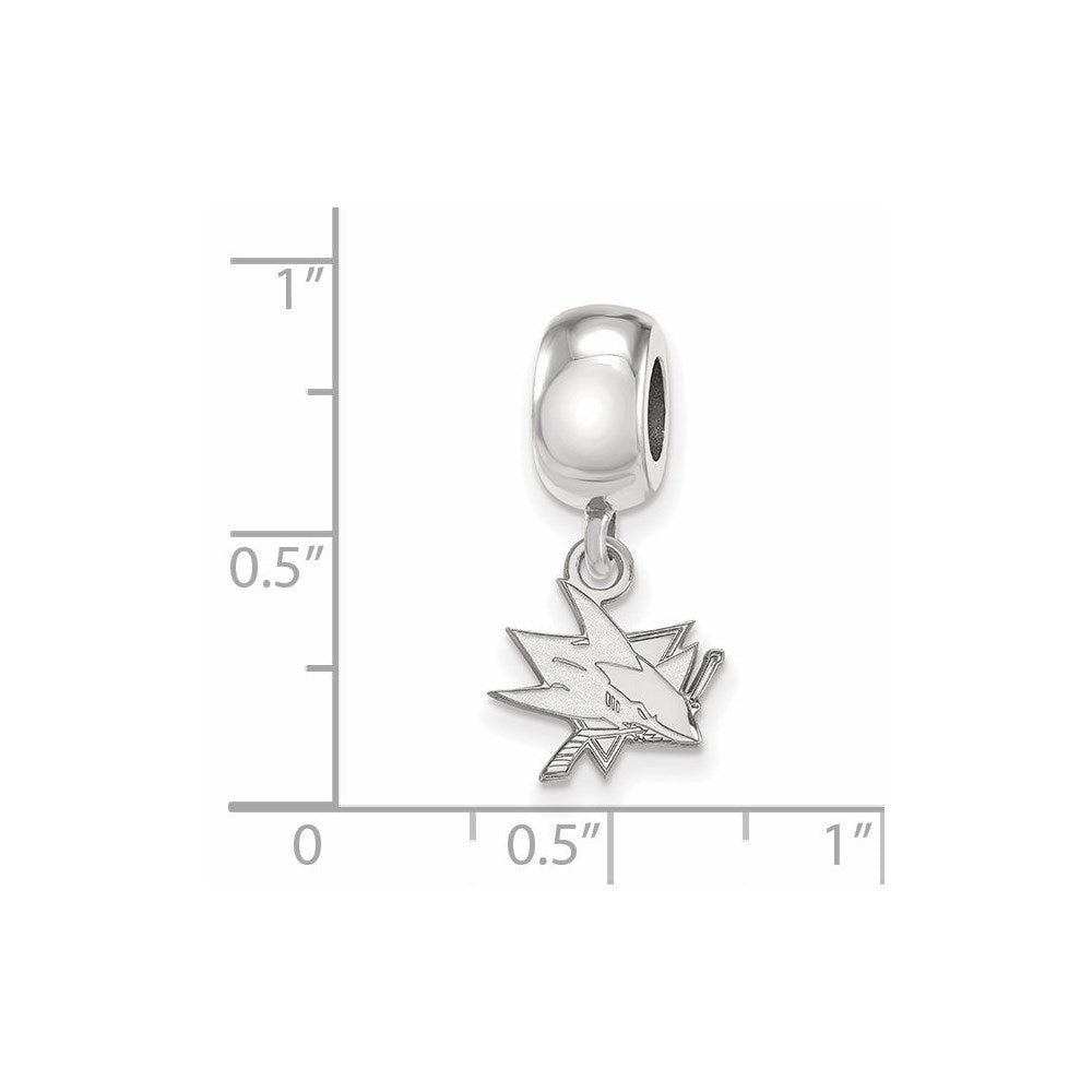 Sterling Silver Rhod-Pltd Nhl Logoart San Jose Sharks Xs Dangle Bead