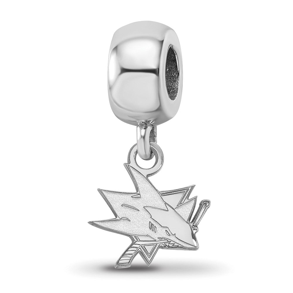 Sterling Silver Rhod-Pltd Nhl Logoart San Jose Sharks Xs Dangle Bead