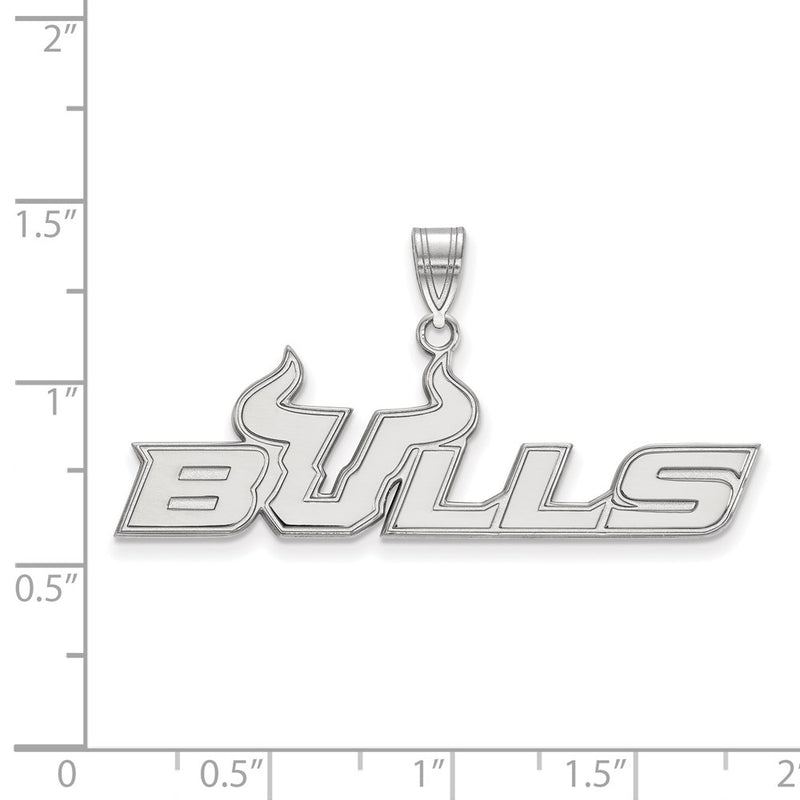 14K White Gold Logoart University Of South Florida Bulls Large Pendant
