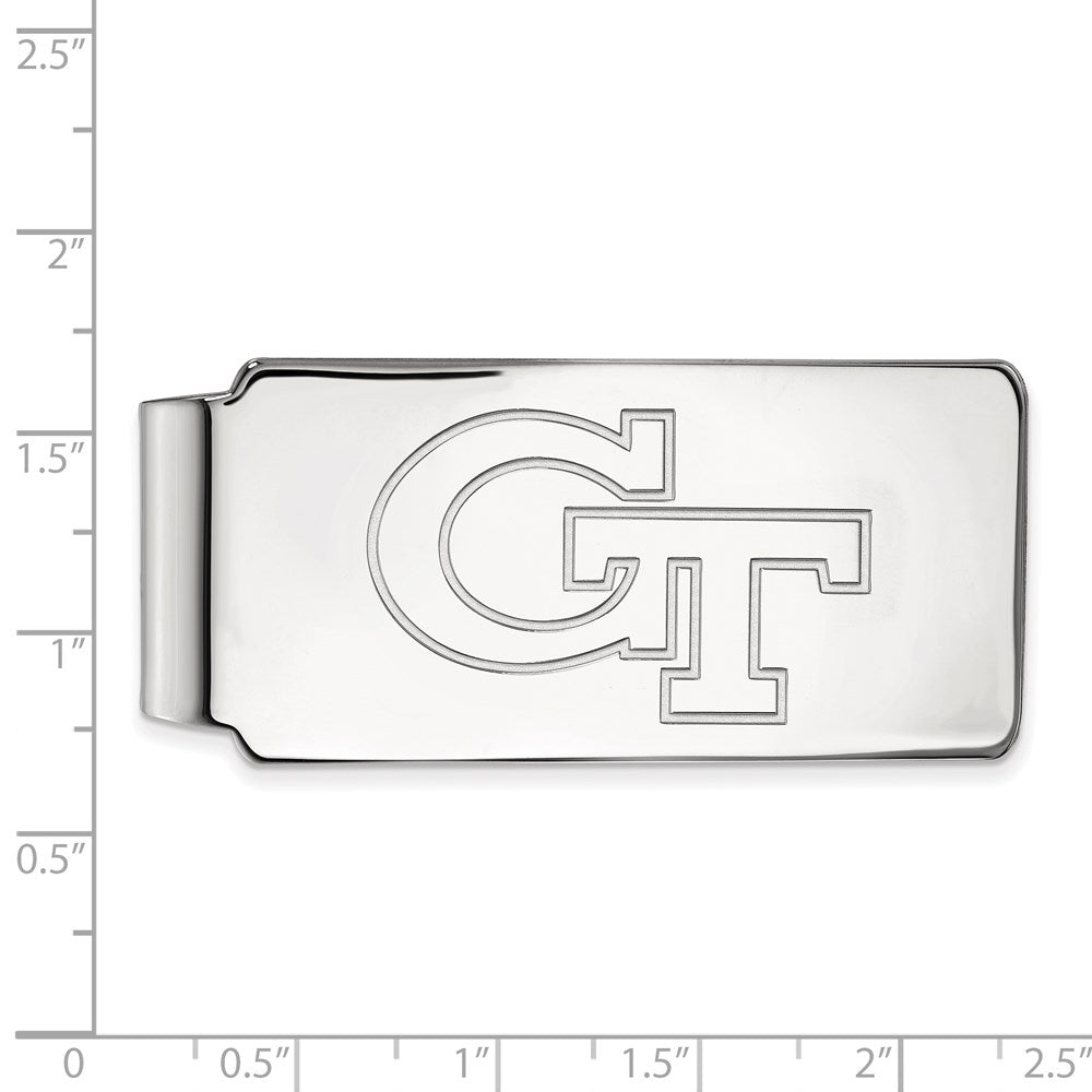 Sterling Silver Rhod-Pltd Logoart Georgia Tech G-T Money Clip