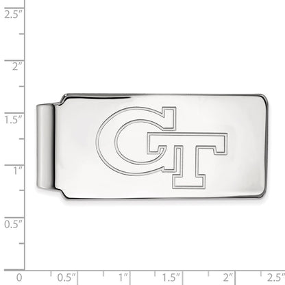 Sterling Silver Rhod-Pltd Logoart Georgia Tech G-T Money Clip
