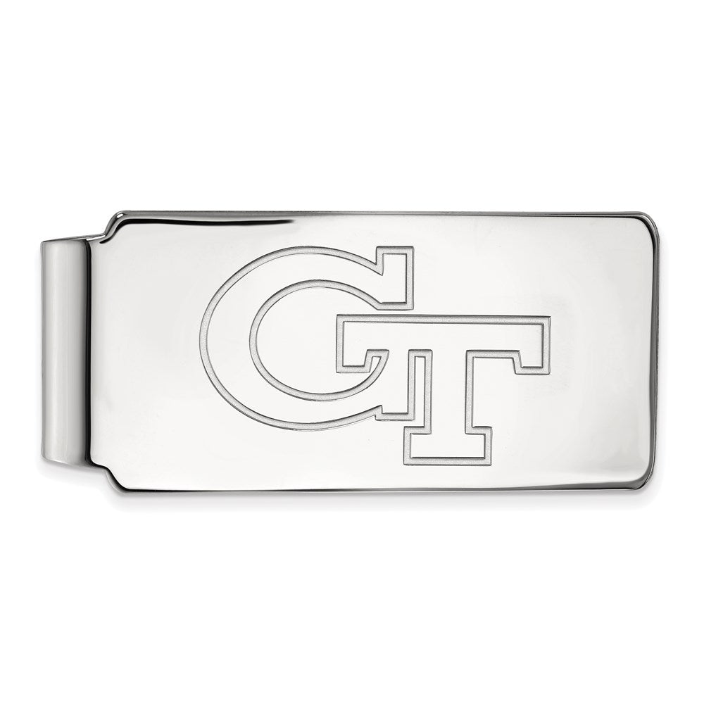 Sterling Silver Rhod-Pltd Logoart Georgia Tech G-T Money Clip