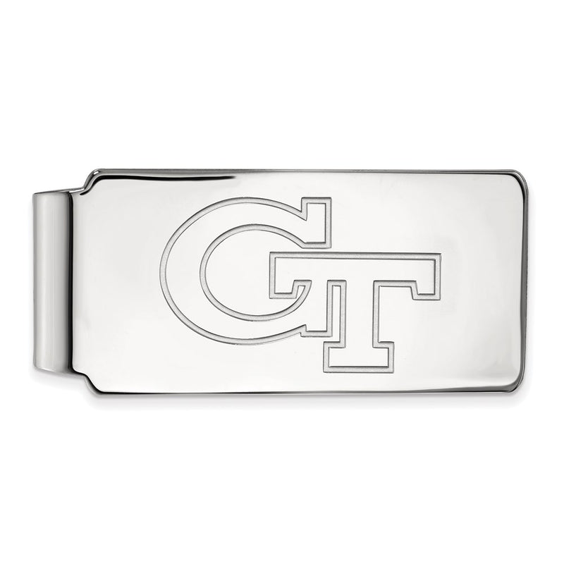 Sterling Silver Rhod-Pltd Logoart Georgia Tech G-T Money Clip