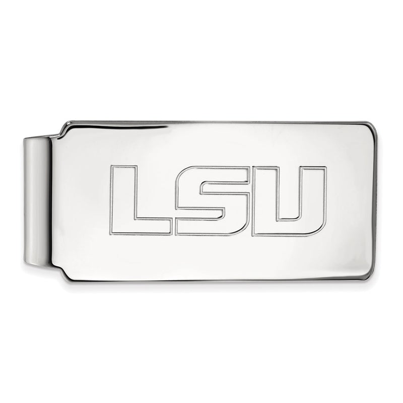 Sterling Silver Rhod-Pltd Logoart Louisiana State University Money Clip