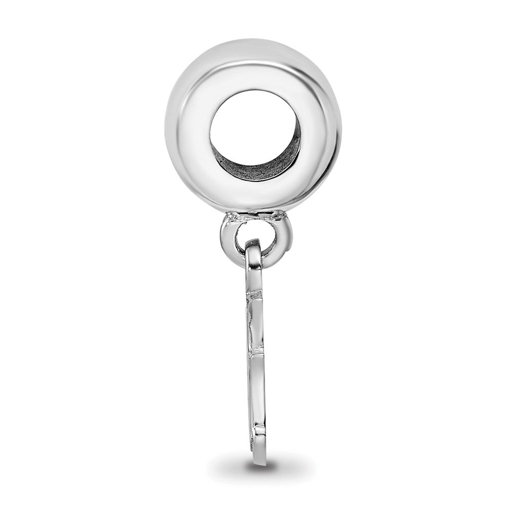 Sterling Silver Rhod-Pltd Logoart Marquette University Xs Dangle Bead