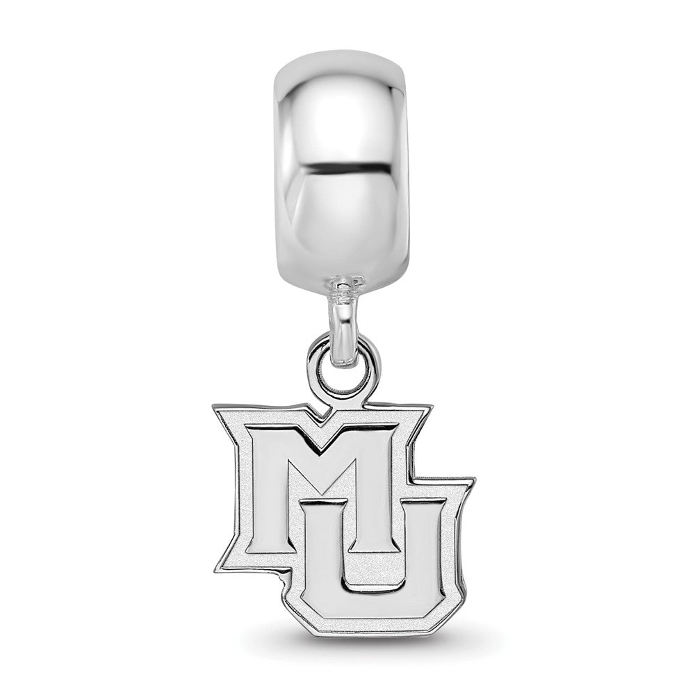 Sterling Silver Rhod-Pltd Logoart Marquette University Xs Dangle Bead