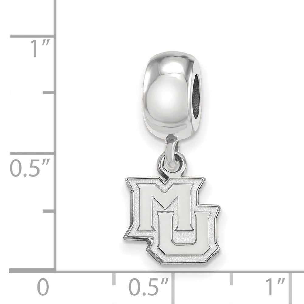 Sterling Silver Rhod-Pltd Logoart Marquette University Xs Dangle Bead