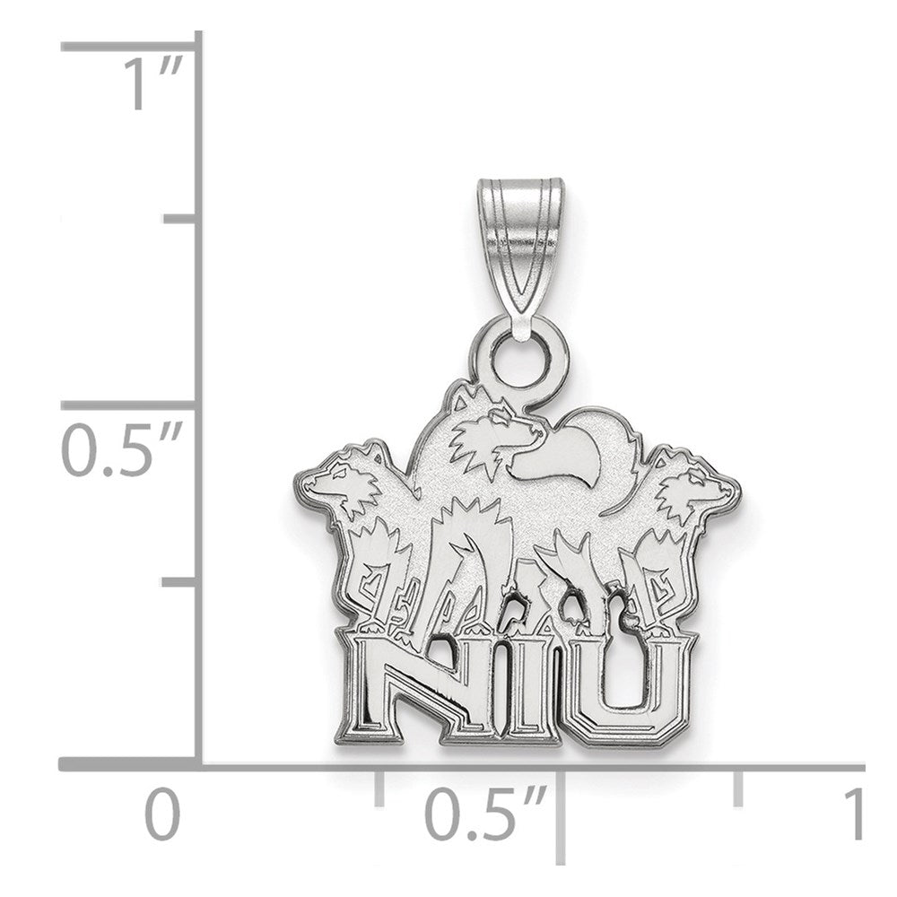 10K White Gold Logoart Northern Illinois University N I U With Huskies Small Pendant