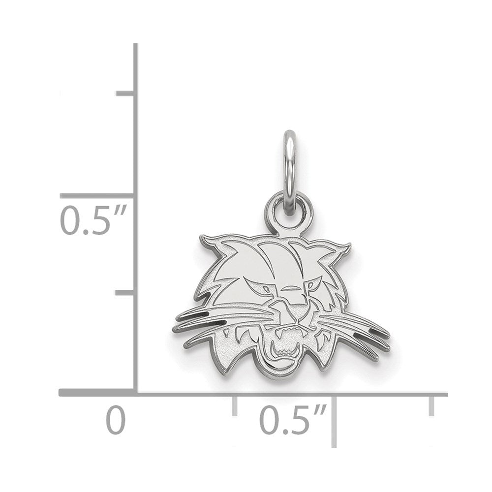 Sterling Silver Rhodium Plated Logoart Ohio University Bobcat Extra Small Pendant