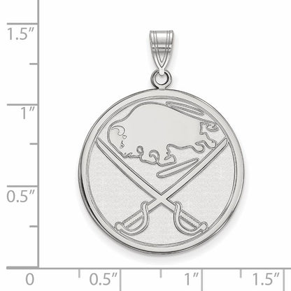 10K White Gold Nhl Logoart Buffalo Sabres Extra Large Pendant