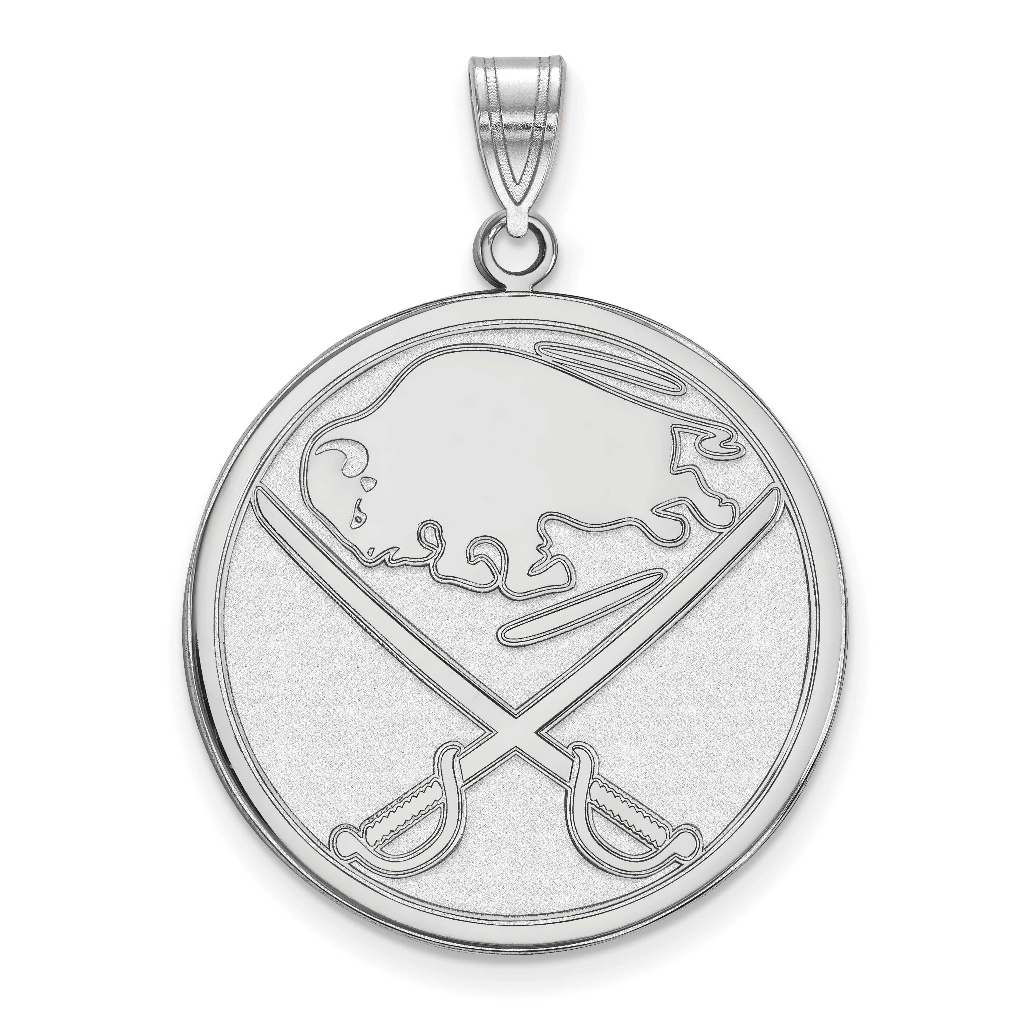 10K White Gold Nhl Logoart Buffalo Sabres Extra Large Pendant