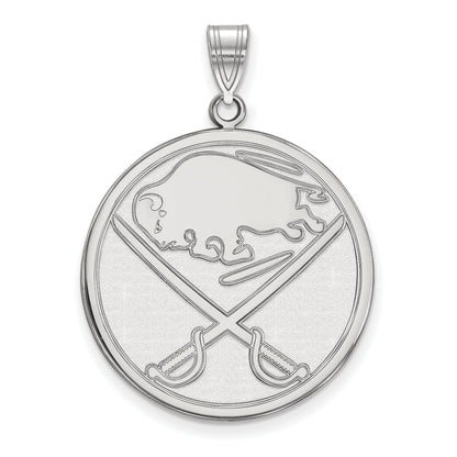 10K White Gold Nhl Logoart Buffalo Sabres Extra Large Pendant
