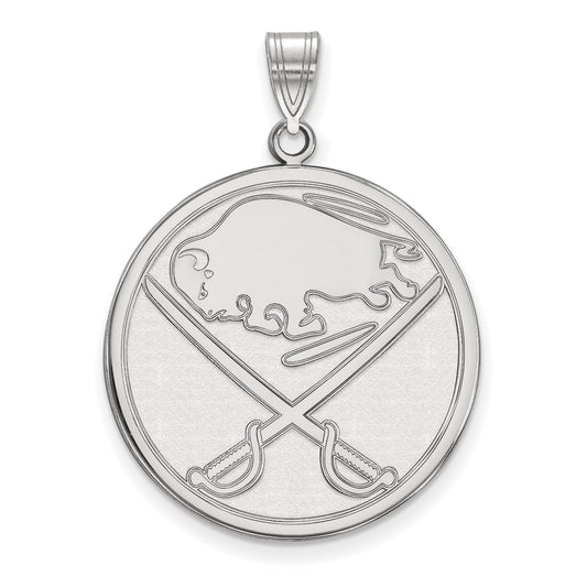 10K White Gold Nhl Logoart Buffalo Sabres Extra Large Pendant