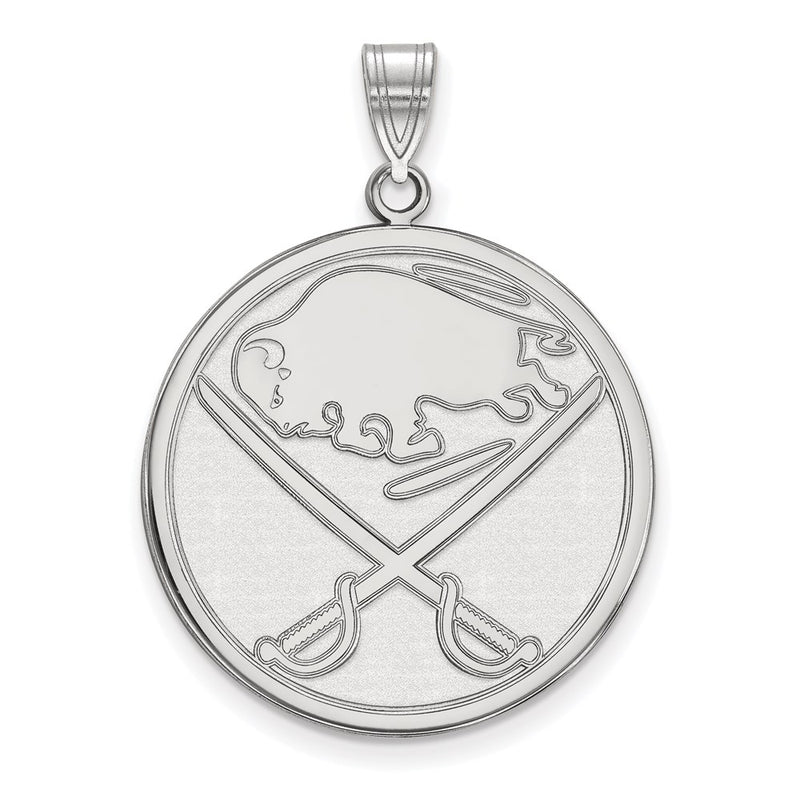 Sterling Silver Rhodium Plated Nhl Logoart Buffalo Sabres Extra Large Pendant