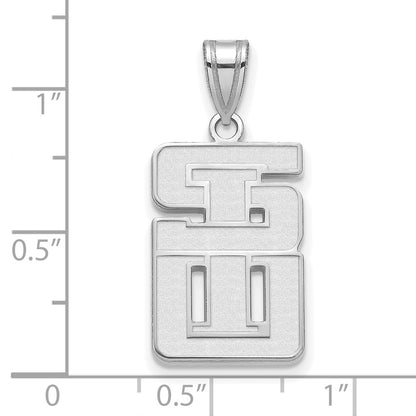 Sterling S. Rhodium Plated Logoart Southern Illinois University Large Pendant
