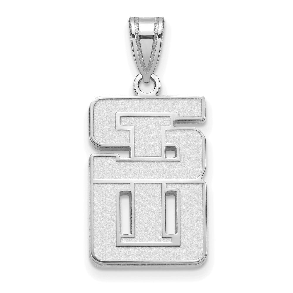 Sterling S. Rhodium Plated Logoart Southern Illinois University Large Pendant