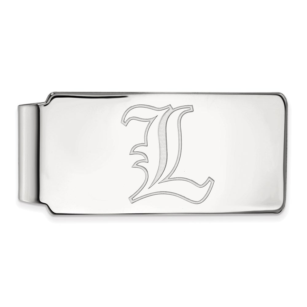 Sterling Silver Rhod-Pltd Logoart University of Louisville Money Clip