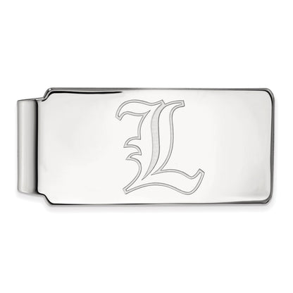 Sterling Silver Rhod-Pltd Logoart University of Louisville Money Clip
