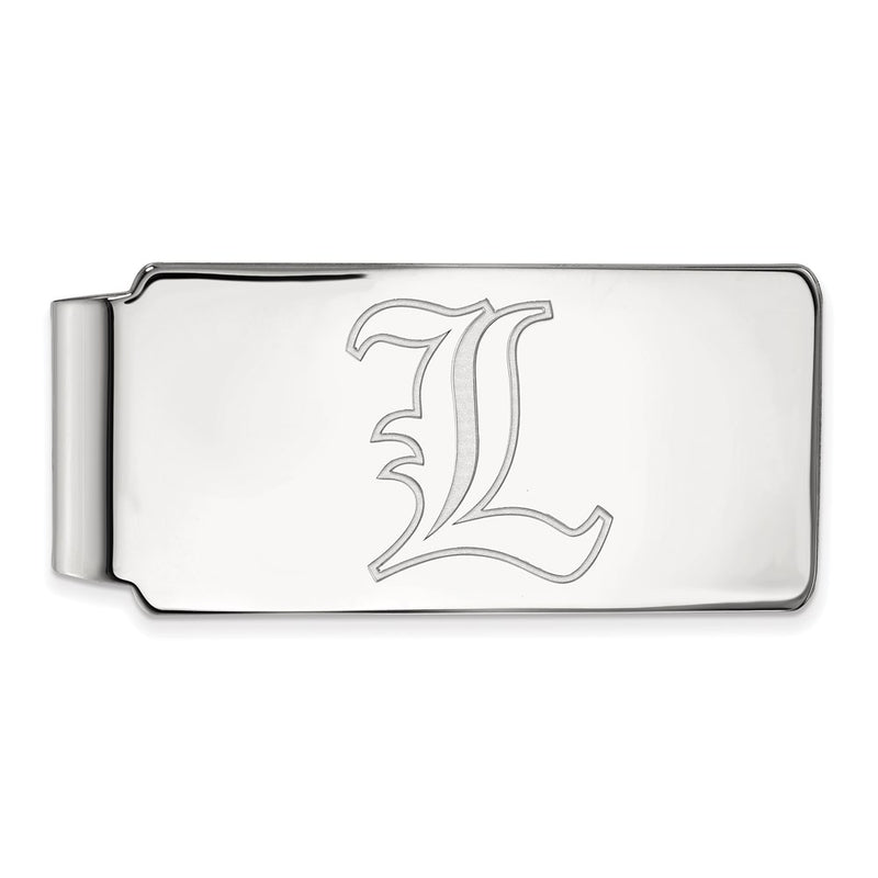 Sterling Silver Rhod-Pltd Logoart University of Louisville Money Clip