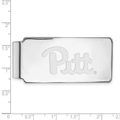 Sterling Silver Rhod-Pltd Logoart University of Pittsburgh Money Clip