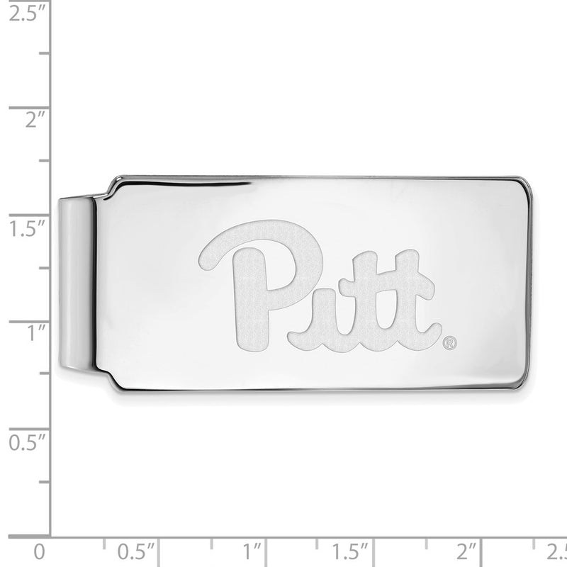 Sterling Silver Rhod-Pltd Logoart University of Pittsburgh Money Clip