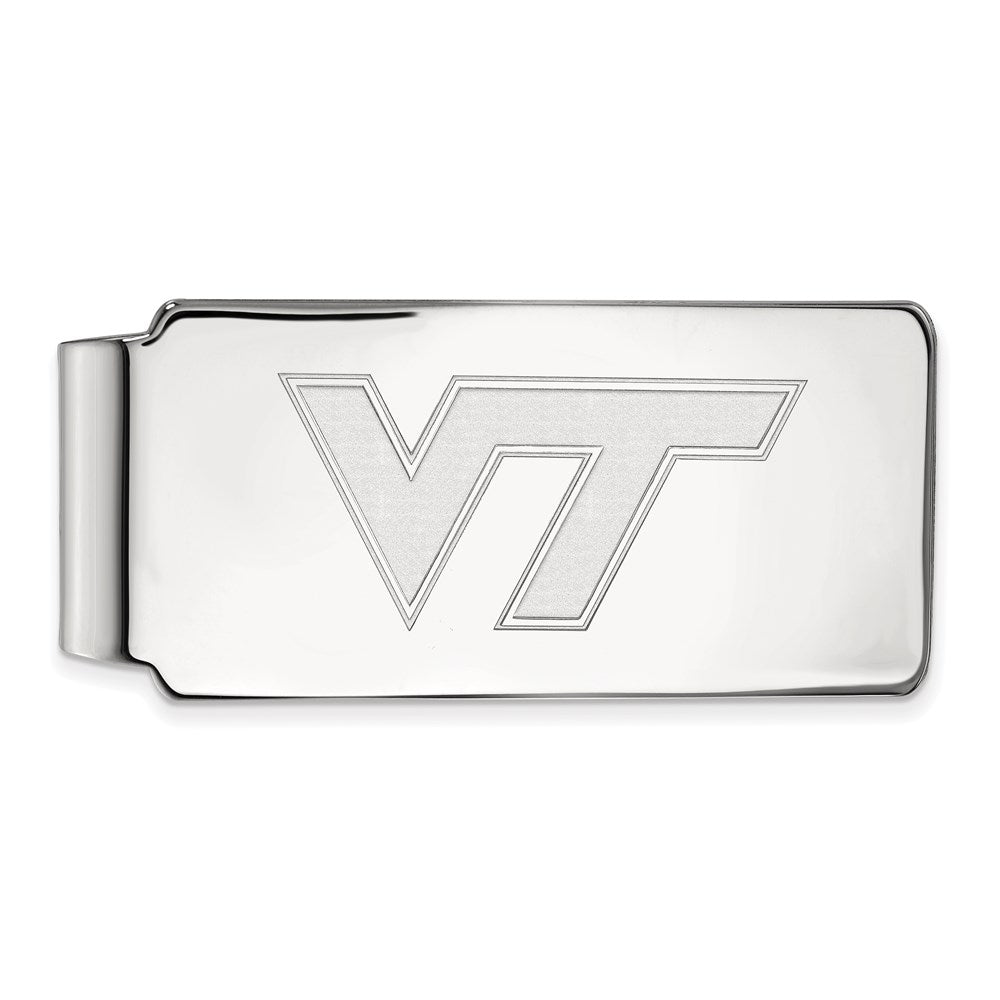 Sterling Silver Rhod-Pltd Logoart Virginia Tech Money Clip