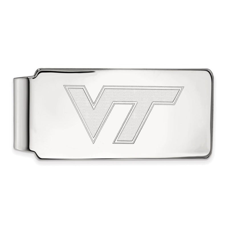 Sterling Silver Rhod-Pltd Logoart Virginia Tech Money Clip