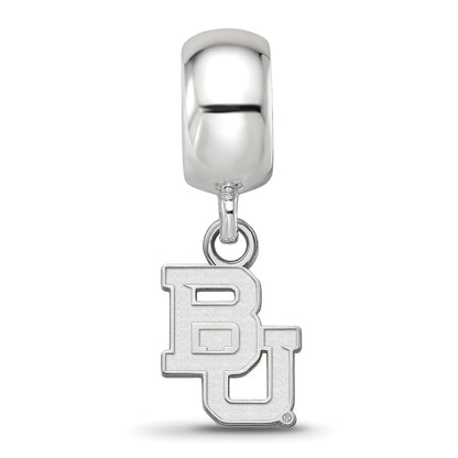 Sterling Silver Rhod-Pltd Logoart Baylor University Xs Dangle Bead