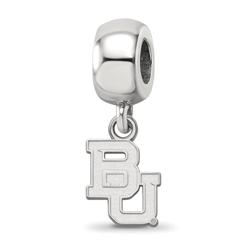 Sterling Silver Rhod-Pltd Logoart Baylor University Xs Dangle Bead