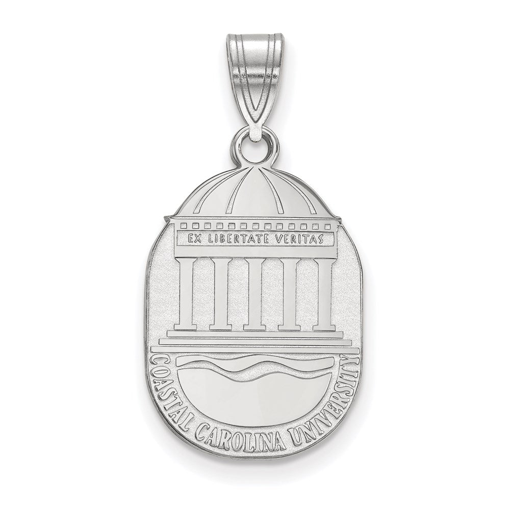 Sterling Silver Rhodium Plated Logoart Coastal Carolina University Large Crest Pendant