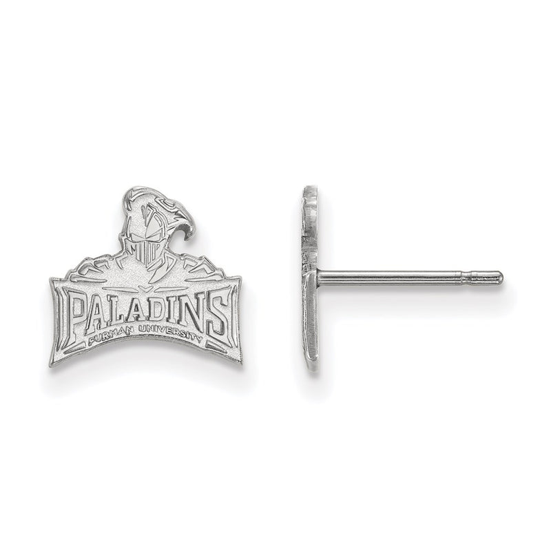 10K White Gold Logoart Furman University Paladins Extra Small Post Earrings